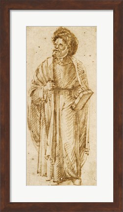 Framed Standing Man Wearing A Turban Print