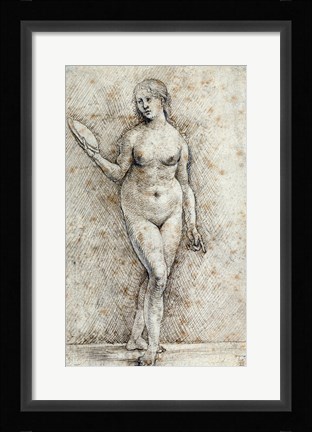 Framed Nude Woman with a Mirror Print