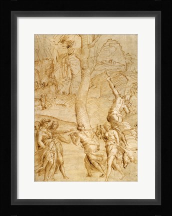Framed Hunting Scene Print
