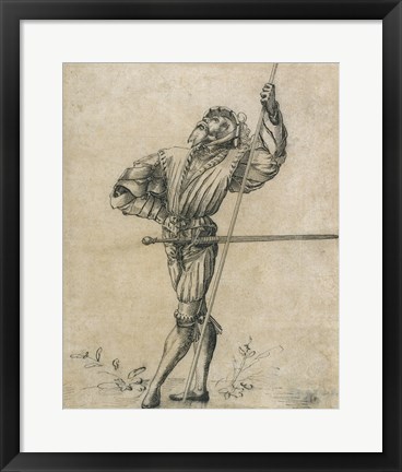 Framed Standing Landsknecht Print