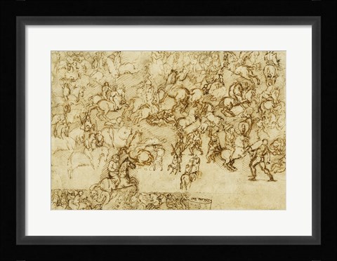 Framed Battle Scene Print