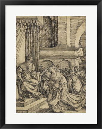 Framed Esther before Ahasuerus - drawing Print