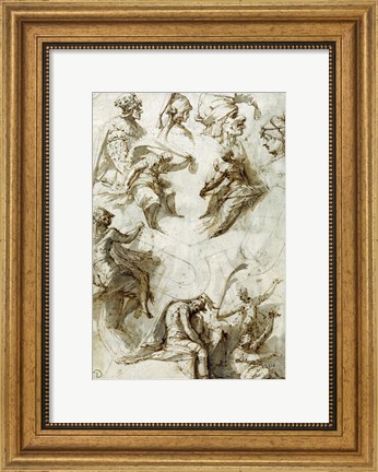 Framed Studies of Figures and Architecture Print