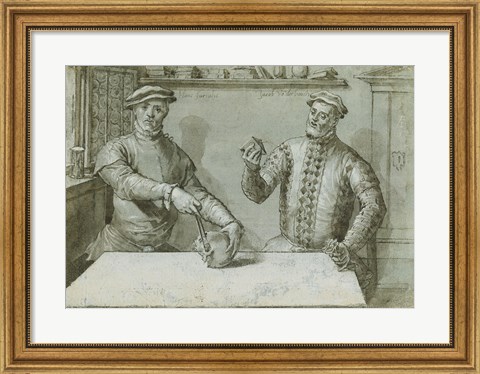Framed Double Portrait of Hans Furraht and Jacob von der Burch Print