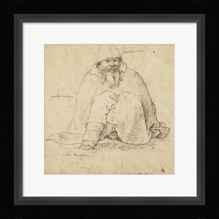Framed Seated Man Print