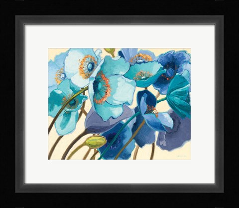 Framed Le Pavots Bleu Print