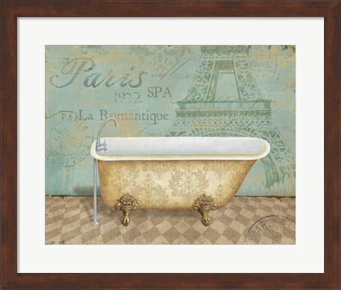 Framed Voyage Romantique Bath I Print