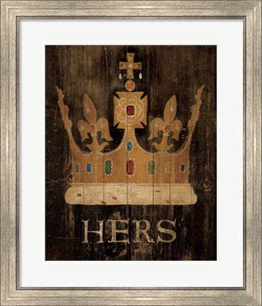 Framed Her Majesty&#39;s Crown with word Print