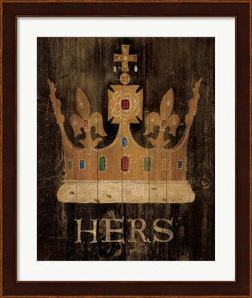 Framed Her Majesty&#39;s Crown with word Print