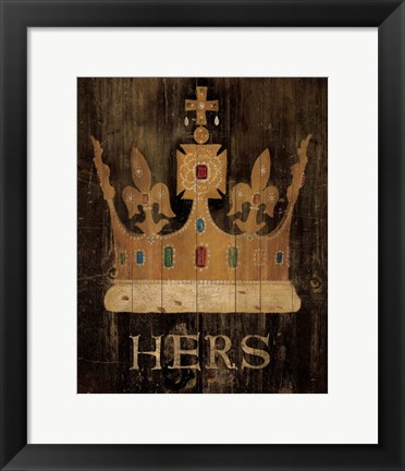 Framed Her Majesty's Crown with word Print