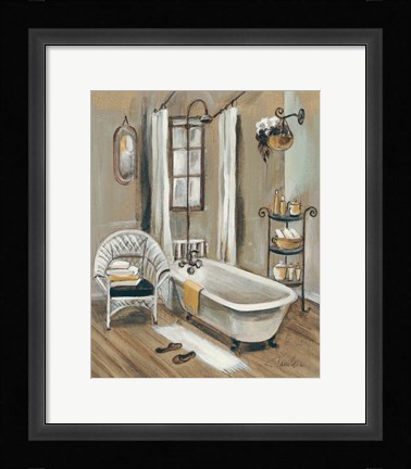 Framed French Bath II Print