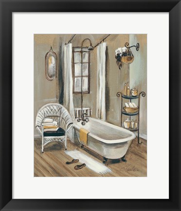 Framed French Bath II Print