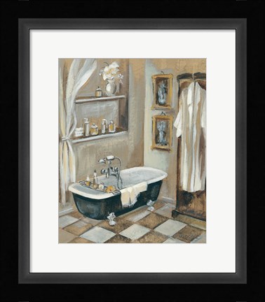 Framed French Bath III Print