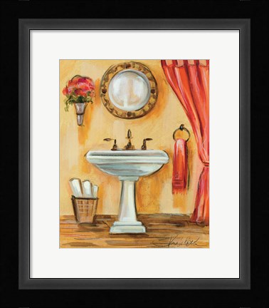 Framed Tuscan Bath IV Print