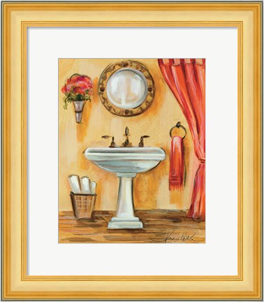 Framed Tuscan Bath IV Print