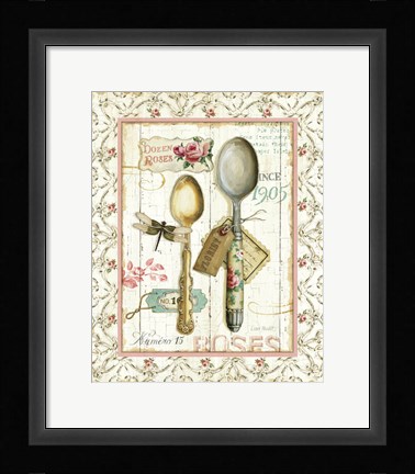 Framed Rose Garden Utensils II Print