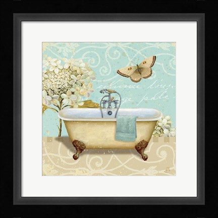 Framed Light Breeze Bath I Print