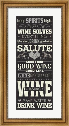 Framed Wine Lovers II Print