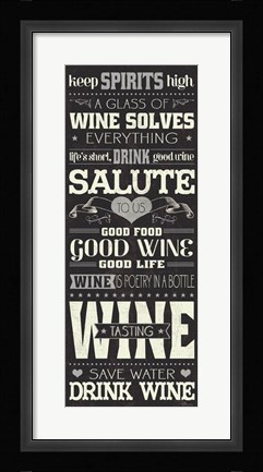 Framed Wine Lovers II Print