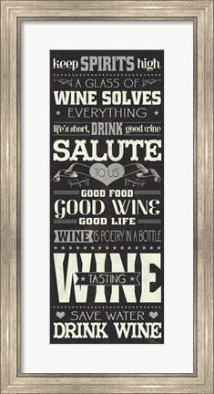 Framed Wine Lovers II Print