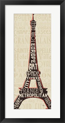 Framed Paris City Words I Print