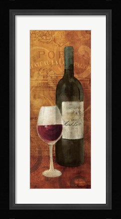 Framed Vin Rouge Panel I Print