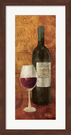 Framed Vin Rouge Panel I Print