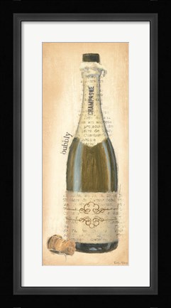 Framed Bubbly Champagne Bottle Print
