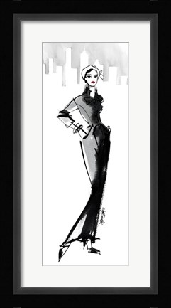 Framed Fifties Fashion III with Red Print
