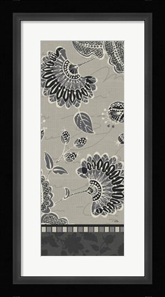 Framed Garden Drawings Dark IV Print