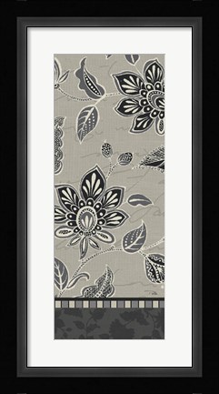 Framed Garden Drawings Dark V Print