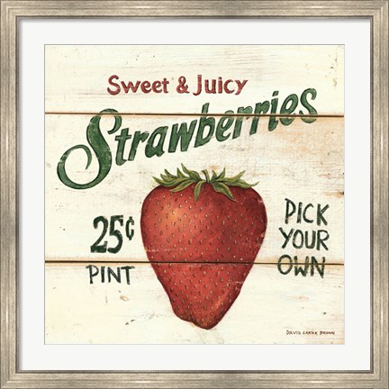 Framed Sweet and Juicy Strawberries Print