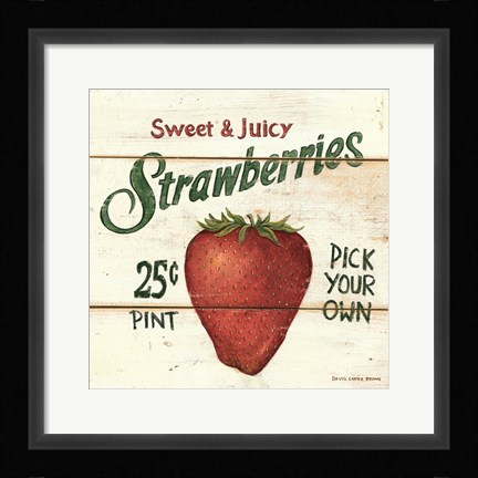 Framed Sweet and Juicy Strawberries Print