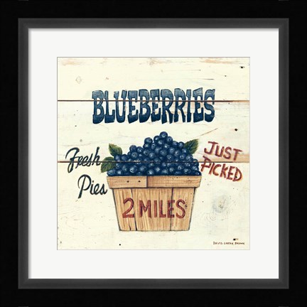 Framed Blueberries Just Picked Print