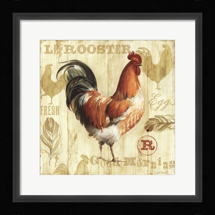 Framed Joli Rooster I Print