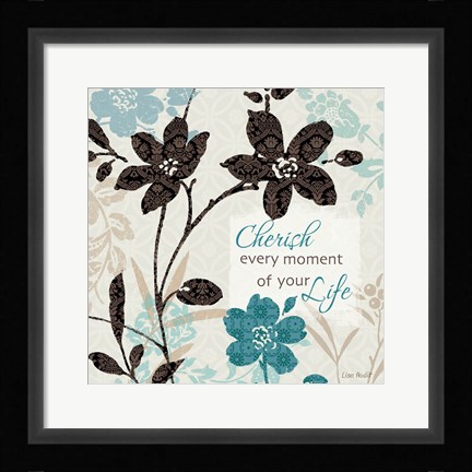 Framed Botanical Touch Quote I Print