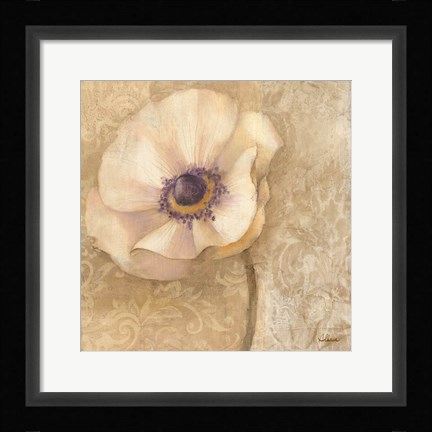 Framed Brocade Poppy Print