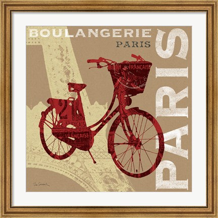 Framed Cycling in Paris Print