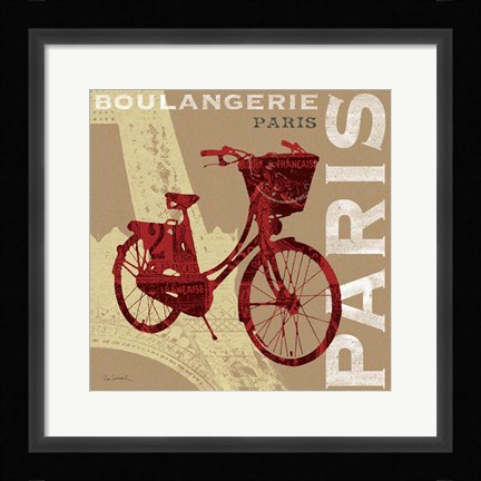 Framed Cycling in Paris Print