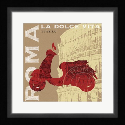 Framed Motoring in Rome Print