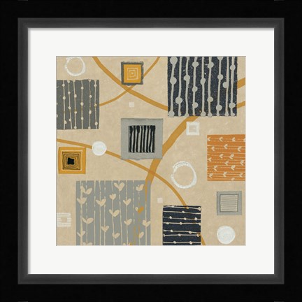 Framed Graphic Tiles II Print