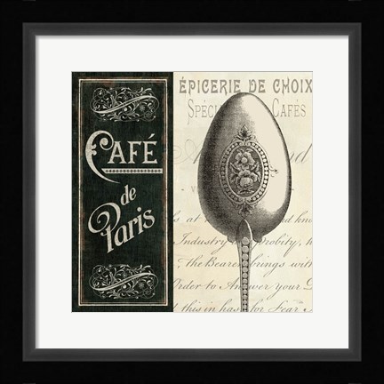Framed French Menu I Print