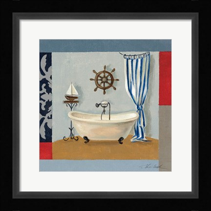 Framed Nautical Bath II Print