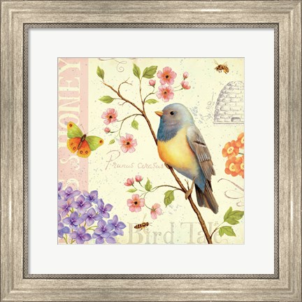 Framed Birds and Bees I Print