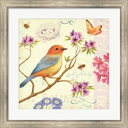 Framed Birds and Bees II Print
