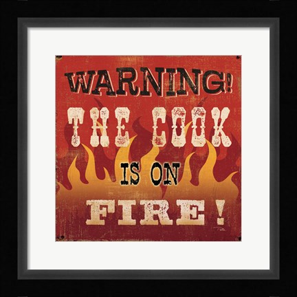 Framed Cook is on Fire Print
