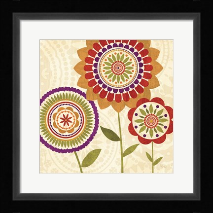 Framed Fall Flowers II Print