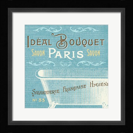 Framed Indulge Yourself Aqua I Print