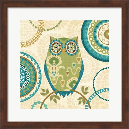 Framed Owl Forest I Print