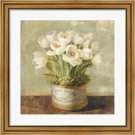 Framed Hatbox Tulips Print